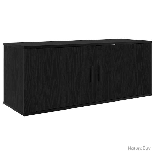 Meuble TV mural rectangulaire moderne rangement pratique 100 x 34,5 x 40 cm en bois d'ing�nierie ch