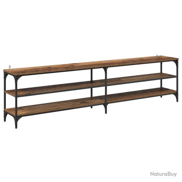 Meuble TV rustique polyvalent design �pur� 200 x 30 x 50 cm en bois ancien 02_0052716