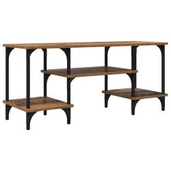 Meuble TV rectangulaire rustique ouvert salon bureau 102 x 35 x 46 cm en bois ancien 02_0052719