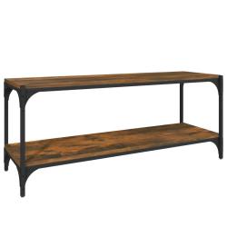 Meuble TV style industriel 100 x 33 x 41 cm grand espace de rangement d&eacute;cor cosy en bois d'ing&eacute;nier