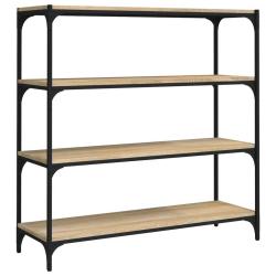 Meuble TV industriel avec grand espace de rangement 100 x 33 x 100 cm en bois ch&ecirc;ne sonoma 02_00483