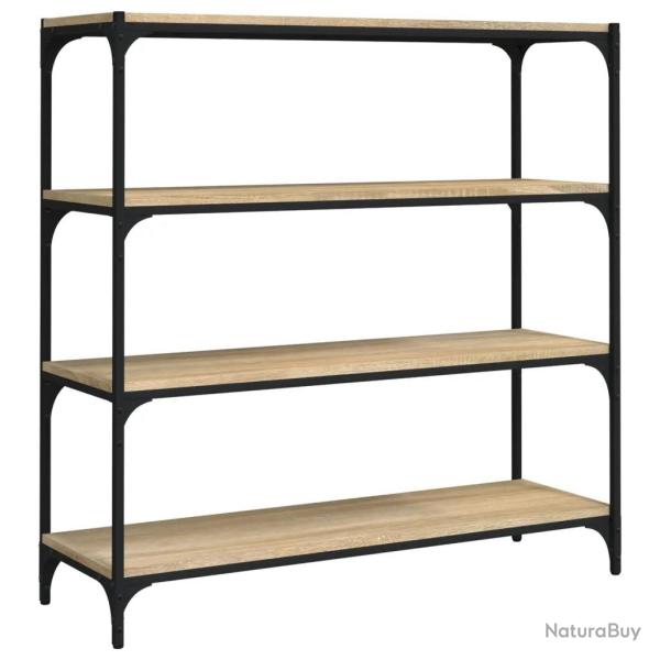 Meuble TV industriel avec grand espace de rangement 100 x 33 x 100 cm en bois ch�ne sonoma 02_00483