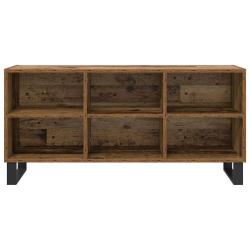 Meuble TV en bois ancien avec 6 &eacute;tag&egrave;res design &eacute;pur&eacute; salon 103,5 x 30 x 50 cm en bois d'ing&eacute;nierie