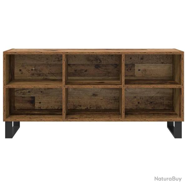 Meuble TV en bois ancien avec 6 �tag�res design �pur� salon 103,5 x 30 x 50 cm en bois d'ing�nierie