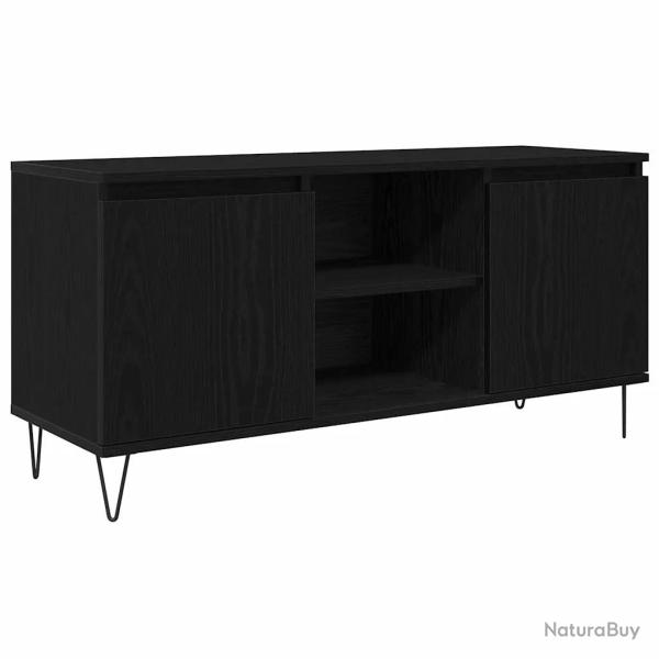 Meuble TV moderne rectangulaire avec 2 portes et 2 �tag�res 104 x 35 x 50 cm en bois d'ing�nierie n