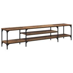 Meuble TV rectangle rustique avec rangement 201 x 35 x 45 cm en bois ancien 02_0052728