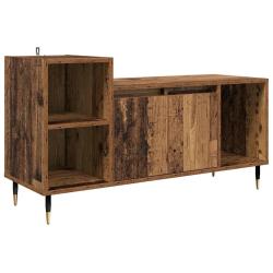 Meuble TV rectangle moderne rangement 100 x 35 x 55 cm en bois d'ing&eacute;nierie bois ancien 02_0052775