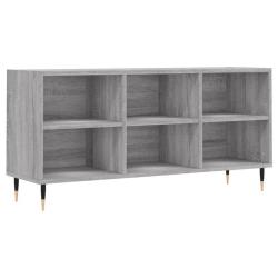 Meuble TV avec grand espace de rangement pratique salon 103,5 x 30 x 50 cm en bois d'ing&eacute;nierie gri