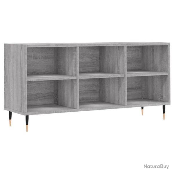 Meuble TV avec grand espace de rangement pratique salon 103,5 x 30 x 50 cm en bois d'ing�nierie gri