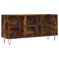 Meuble TV avec grand espace de rangement moderne 103,5 x 30 x 50 cm en bois d'ing&eacute;nierie ch&ecirc;ne fum&eacute;