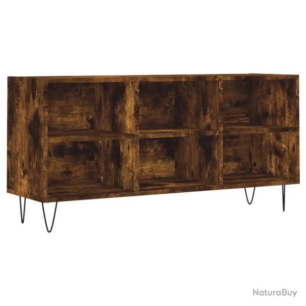 Meuble TV avec grand espace de rangement moderne 103,5 x 30 x 50 cm en bois d'ing�nierie ch�ne fum�