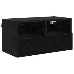 Meuble TV mural design moderne rangement optimis&eacute; 60 x 30 x 30 cm en bois d'ing&eacute;nierie noir 02_0052