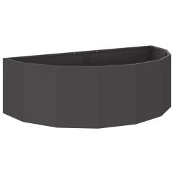 Jardini&egrave;re demi-ronde moderne ext&eacute;rieur 120 x 60 x 35 cm en acier noir 02_0052922