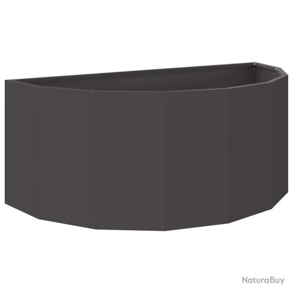 Jardini�re demi-ronde moderne pour jardin terrasse 90 x 45 x 35 cm en acier noir 02_0052929