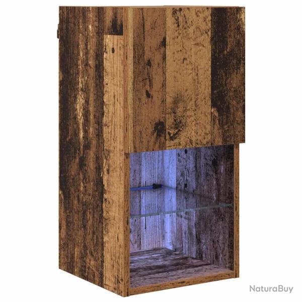 Meuble TV mural rectangulaire moderne avec �tag�res pratiques 30,5 x 30 x 60 cm en bois d'ing�nieri