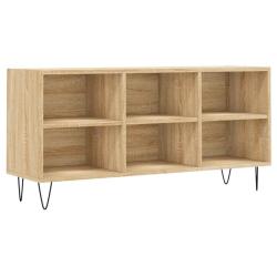 Meuble TV ch&ecirc;ne sonoma avec 6 compartiments rangement moderne salon 103,5 x 30 x 50 cm en bois ch&ecirc;n