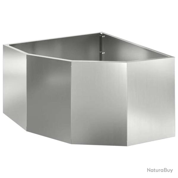 Jardini�re d'angle moderne et �pur�e 60 x 60 x 35 cm en acier galvanis� argent 02_0052885