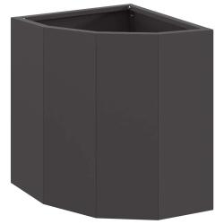 Jardini&egrave;re d'angle moderne 30 x 30 x 35 cm design &eacute;pur&eacute; ext&eacute;rieur en acier noir 02_0052894
