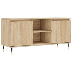 Meuble TV avec rangement moderne salon chambre 104 x 35 x 50 cm en bois d'ing&eacute;nierie ch&ecirc;ne sonoma 0
