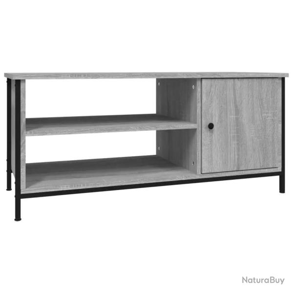 Meuble TV �l�gant avec rangement pratique 100 x 40 x 45 cm en bois d'ing�nierie sonoma gris 02_0048