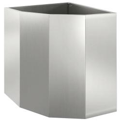 Jardini&egrave;re d'angle moderne pour ext&eacute;rieur 45 x 45 x 50 cm en acier galvanis&eacute; argent 02_0052913