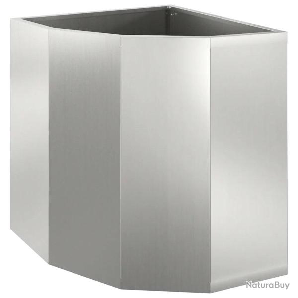 Jardini�re d'angle moderne pour ext�rieur 45 x 45 x 50 cm en acier galvanis� argent 02_0052913