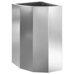 Jardini&egrave;re d'angle moderne &eacute;pur&eacute;e ext&eacute;rieur 30 x 30 x 50 cm en acier galvanis&eacute; argent 02_0052920
