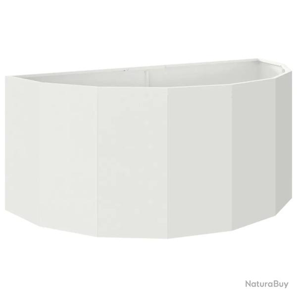 Jardini�re demi-rond moderne 120 x 60 x 50 cm facile � entretenir chic en acier blanc 02_0052944