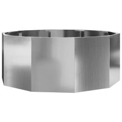 Jardini&egrave;re ronde ext&eacute;rieure pratique design moderne 90 x 90 x 35 cm en acier galvanis&eacute; argent 02_00