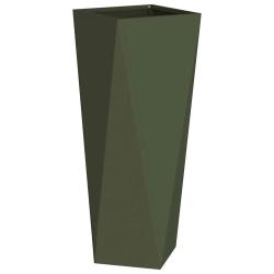 Bac &agrave; plantes rectangulaire ext&eacute;rieur moderne 30 x 30 x 75 cm en acier vert olive 02_0053012