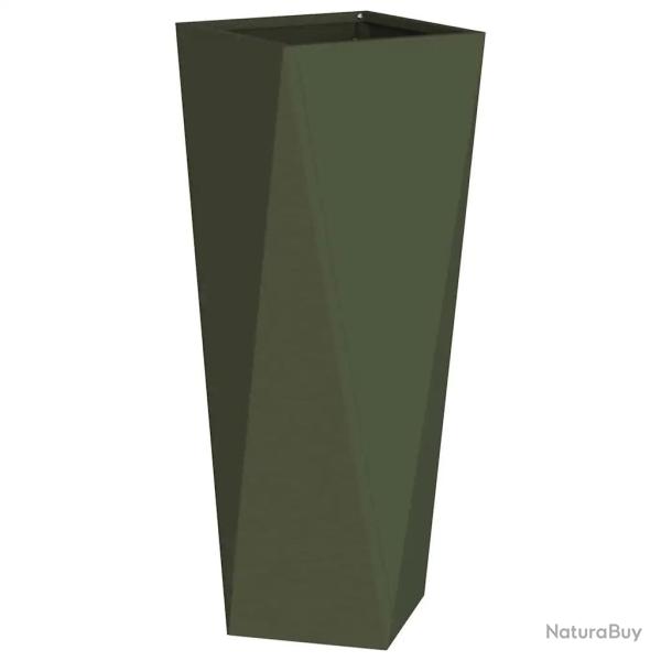 Bac � plantes rectangulaire ext�rieur moderne 30 x 30 x 75 cm en acier vert olive 02_0053012