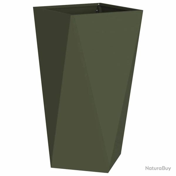 Jardini�re moderne design ext�rieur 40 x 40 x 75 cm pratique r�sistante aux intemp�ries en acier ve