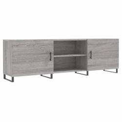 Meuble TV design pratique rangement spacieux 150 x 30 x 50 cm en bois d'ing&eacute;nierie sonoma gris 02_0