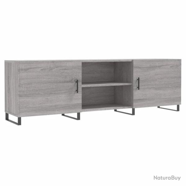 Meuble TV design pratique rangement spacieux 150 x 30 x 50 cm en bois d'ing�nierie sonoma gris 02_0