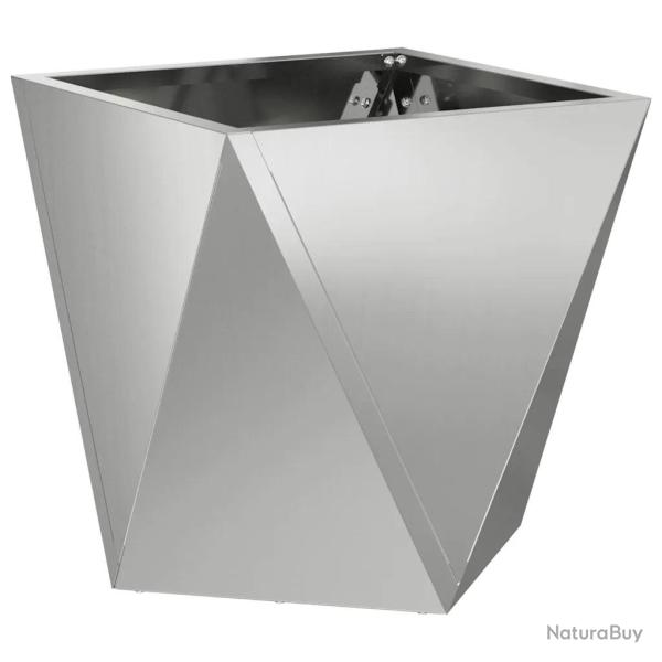 Jardini�re carr�e style moderne ext�rieur 30 x 30 x 30 cm design �pur� en acier argent 02_0053058