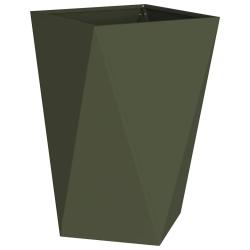 Bac &agrave; plantes rectangulaire moderne ext&eacute;rieur 50 x 50 x 75 cm design chic en acier vert olive 02_00