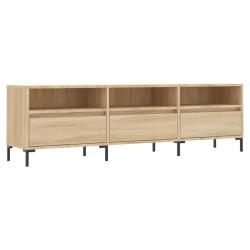 Meuble TV rectangulaire grand espace de rangement 150 x 30 x 44,5 cm en bois d'ing&eacute;nierie ch&ecirc;ne son