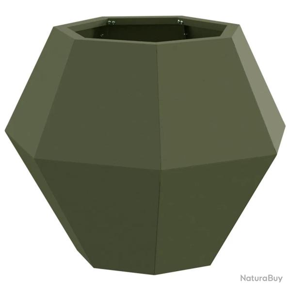 Jardini�re rectangulaire ext�rieure 50 x 50 x 40 cm durable style chic en acier vert olive 02_00531