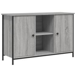 Meuble TV classique pratique rangement ouvert 100 x 35 x 65 cm style industriel en bois d'ing&eacute;nieri
