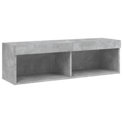 Meuble TV mural avec lumi&egrave;res LED design contemporain rangement 100 x 30 x 30 cm en bois d'ing&eacute;nier