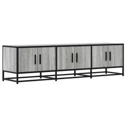 Meuble TV industriel avec grand espace de rangement 150 x 35 x 41 cm en bois d'ing&eacute;nierie gris 02_0