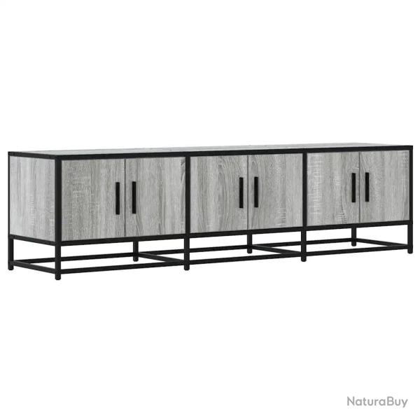 Meuble TV industriel avec grand espace de rangement 150 x 35 x 41 cm en bois d'ing�nierie gris 02_0