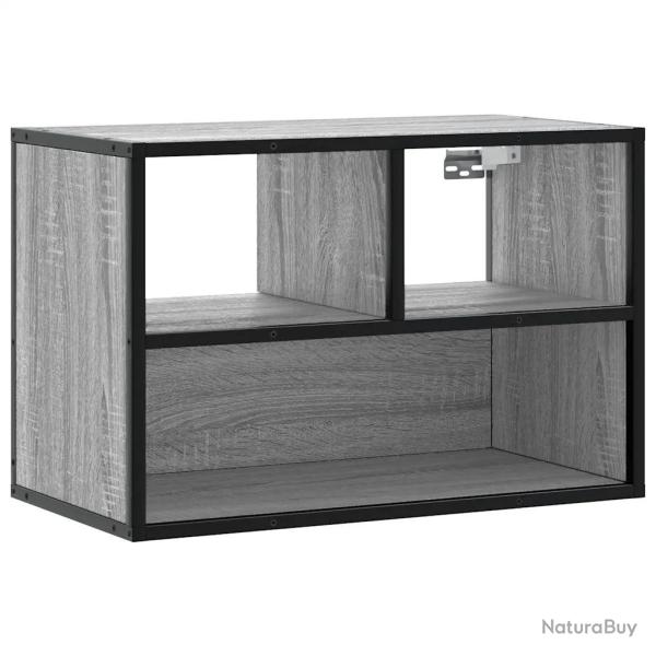 Meuble TV mural industriel design pratique 60 x 31 x 39,5 cm en bois sonoma gris 02_0049623