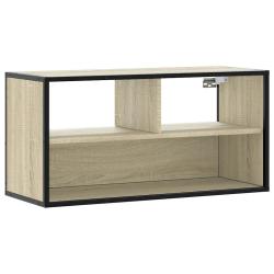 Meuble TV mural industriel design en bois d'ing&eacute;nierie 80 x 31 x 39,5 cm en ch&ecirc;ne sonoma 02_0049631