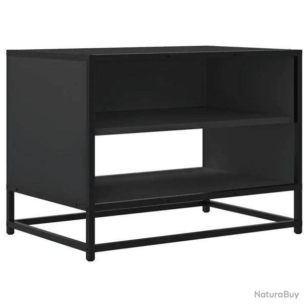 Meuble TV industriel avec grand espace de rangement salon 61 x 40 x 46 cm en bois d'ing�nierie noir
