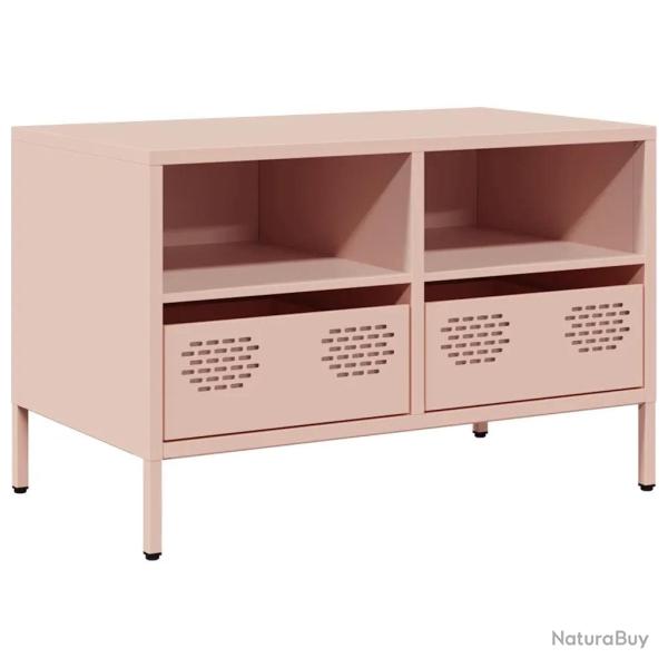 Meuble TV style industriel avec rangement 68 x 39 x 43 cm pieds r�glables finition mate en acier la