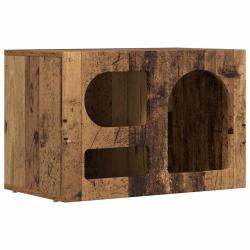 Meuble TV moderne avec &eacute;tag&egrave;res salon 60 x 35 x 40 cm en bois d'ing&eacute;nierie bois ancien 02_0054780