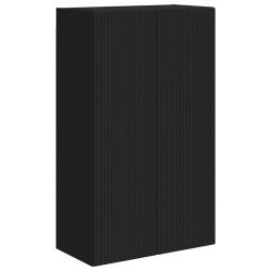 Meuble TV mural minimaliste moderne 59,5 x 31 x 100 cm avec rangement pratique en bois noir 02_0055