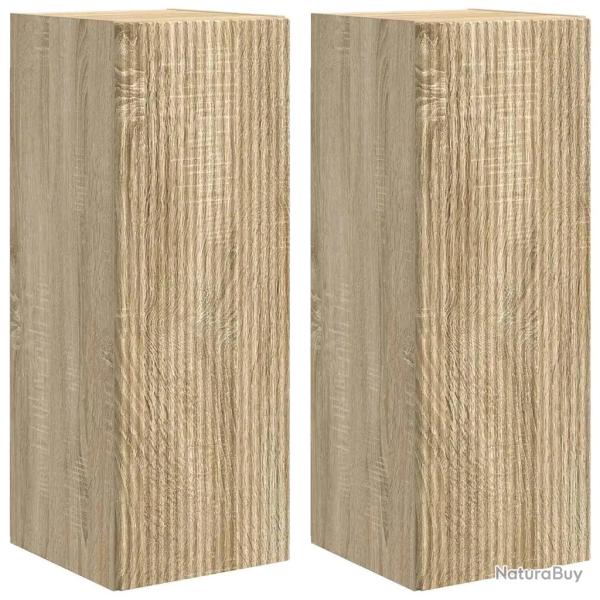 Meuble TV mural moderne 30 x 31 x 80 cm avec rangements �l�gants minimaliste en bois d'ing�nierie s