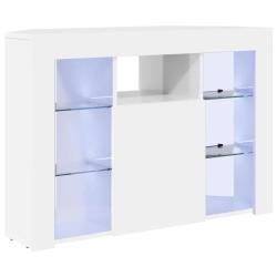 Meuble TV LED d'angle moderne avec rangement mural optimis&eacute; 100 x 40 x 68 cm en bois d'ing&eacute;nierie b